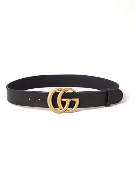 Gucci Marmont riem van leer met logo • Zwart • deBijenkorf.be.